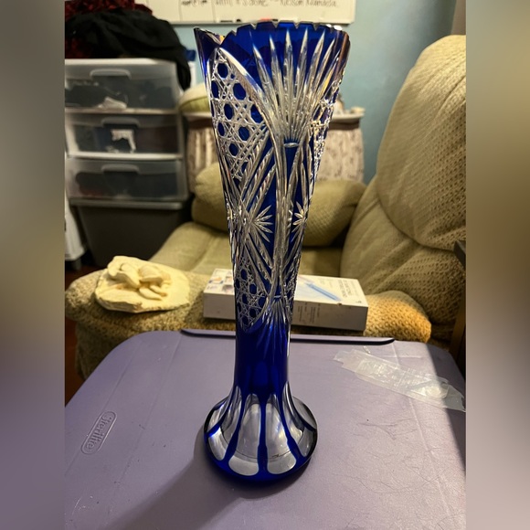 Edo Kiriko Glass Vase - Picture 1 of 1